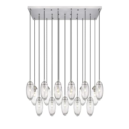 Z-Lite Arden Linear Chandelier, 17-Light, 18 In.W x 42 In.L x 12 In.H, Brushed Nickel/Clear 651P-17L-BN